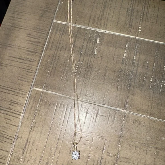 Elegant Gold Necklace with Silver Pendant - Picture 1 of 1